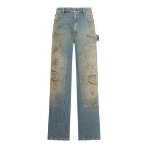 Golden Goose Deluxe Brand Men Sand Wash Jeans With A Distressed Effect